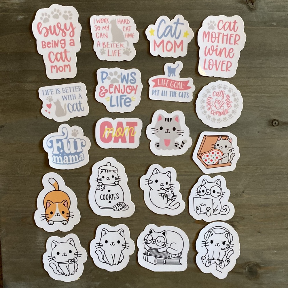 Handmade Cat Mom Stickers
